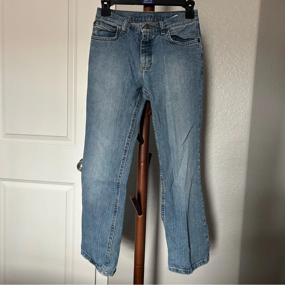 Youth Boys Wrangler Medium Wash Denim Boot Cut Adjustable Jeans Size 12R |C33